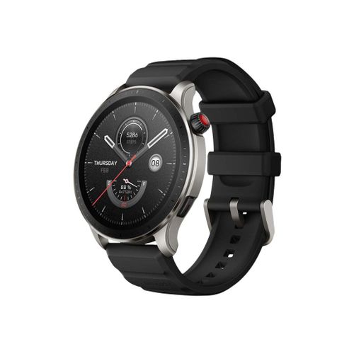 Amazfit GTR 4 - Alliage d'aluminium - montre intelligente avec bracelet - fluoroélastomère - noir superspeed - taille du poignet : 150-215 mm - affichage 1.43" - Wi-Fi, Bluetooth - 34 g