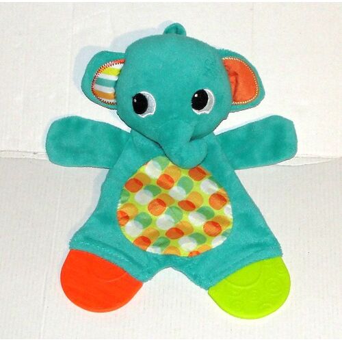 Doudou Elephant Bleu D'eveil Dentition Vert Orange Bright Starts