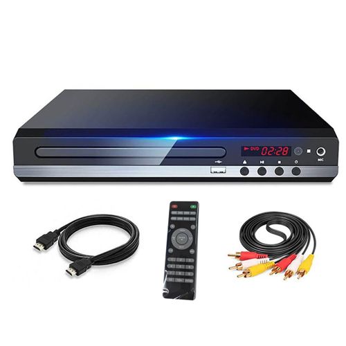 Lecteur DVD 1080P HD Home pour TV Toutes RéGions CD Gratuit Sortie AV EVD - Prise UE
