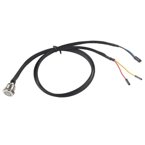 Ordinateur de bureau Câble de commutateur hôte Bouton en métal Bouton d'alimentation LED en métalBleu