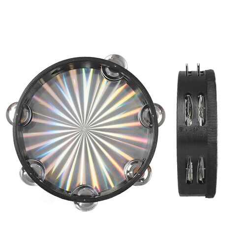 Tambourin Tambourin Laser Band Accompagnant Orff Percussion Instrument 8in 2 Rangées Cloches