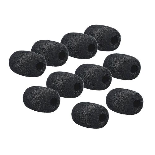 10pcs Mic Pare-Brise Mousse Remplaçable Coupe-Vent Doux Plosives Réduction Lapel Mic Éponge Capuchon Pour L'enregistrement