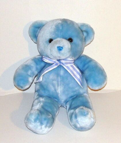 Peluche Ours Bleu Noeud Papillon Doudou Ourson 40 Cm