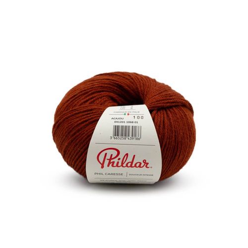 Pelote À Tricoter Phildar Phil Caresse - Douceur Et Facilité D'entretien Pour Toute La Famille. Color : Acajou