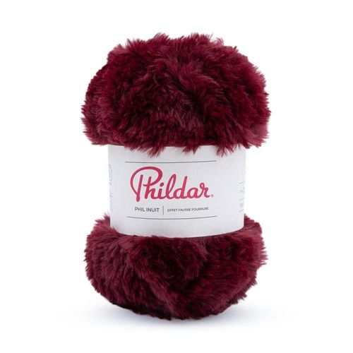 Pelote De Fourrure À Tricoter Phil Inuit - 100gr - Phildar. Color : Burgundy