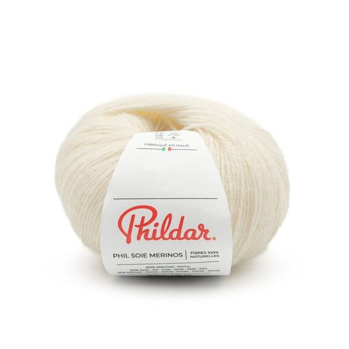 Fil À Tricoter Laine Mérinos Extrafine, Soie Et Mohair - Phil Soie Merinos ¿ Phildar. Color : Ecru