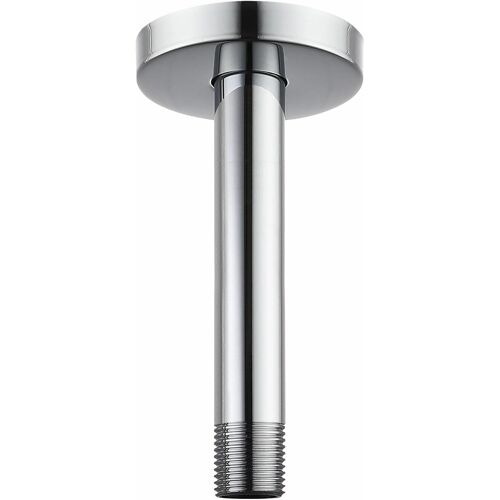 KALANKA-Bras de Douche Avec Bride, Tuyau de Douche Fixe Monté au Plafond, Bras de Remplacement de Douche à Effet Pluie Droit pour Salle de Bain, Connexion Universelle 1/2 NPT (15cm, Rond)