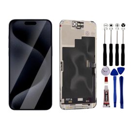 Ecran Complet Iphone 15 Pro Max Lcd Vitre Tactile Compatible Châssis Kit Outil - Lcd / Noir / Avec Kit Outils