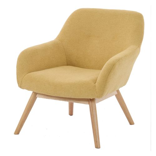 Malmo-Fauteuil En Tisssu Softcellar Safran Et Bois Naturel