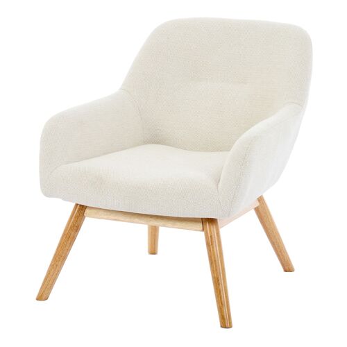 Malmo-Fauteuil En Tisssu Softcellar Sable Et Bois Naturel