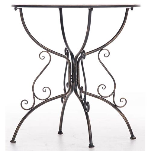 Table De Jardin Ronde En Métal Bronze