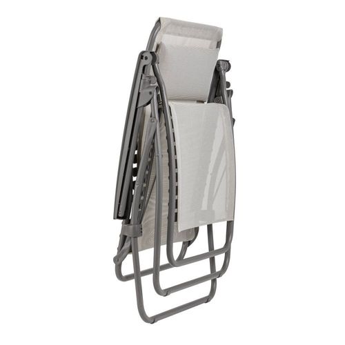 Ensemble Fauteuil Relax Et Accessoires En Acier Beige L88xl67xh114