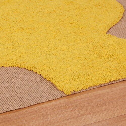 Tapis En Jute Tissé Motif Abstrait Tufté En Coton Bicolore 160x230