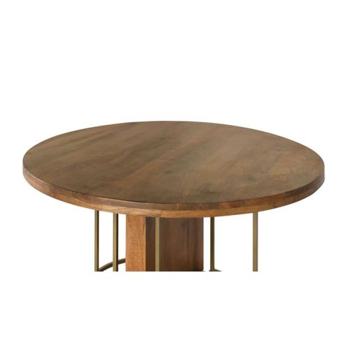 Table À Manger Ronde En Bois De Manguier Massif 150 Cm