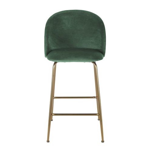 Chaise Pour Îlot Central En Velours Vert Forêt H65