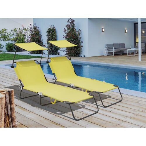 Bain De Soleil Métal Jaune 180 X 545 X 73 Cm