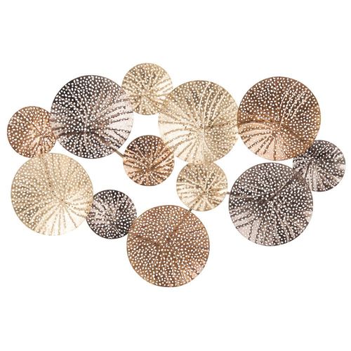 Déco murale en métal doré 79x51