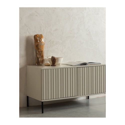 Meuble Tv En Bois De Pin Gris Perle L150