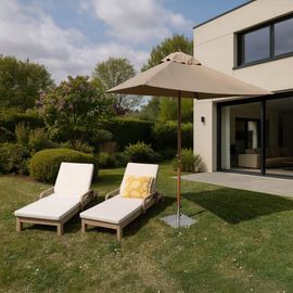Parasol En Aluminium Et Toile Taupe 200cm