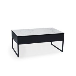 Table Basse Rectangulaire À Plateau Relevable Avec Rangement Blanc