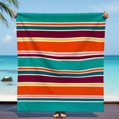 Serviette De Plage Microfibre Multicolore Antiparos 140x170