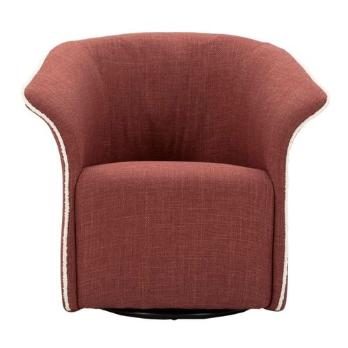 Fauteuil Pivotant En Tissu Bordeaux 83,5x66x80 Cm