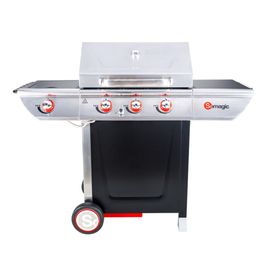 Barbecue au gaz 3 brûleurs en acier noir et gris