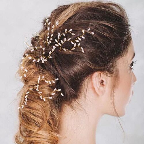 Épingles À Cheveux De Mariage En Or, 3 Pièces, Pinces À Cheveux De Mariée Faites À La Main, Clips À Cheveux En Forme De Feuilles, Bijoux Pour Femmes 