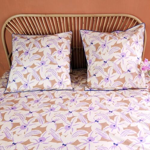 Taie D'oreiller Violette En Percale De Coton 50x70cm