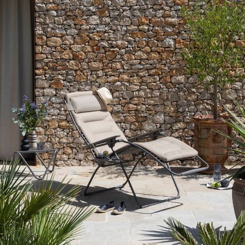 Fauteuil Relax Zéro Gravité En Acier Beige L97xl76xh123