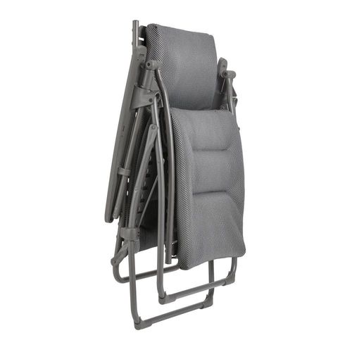 Ensemble Fauteuil Relax Matelassé En Acier Gris L85xl71xh114