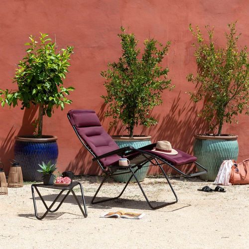 Fauteuil Relax Matelassé Zéro Gravité En Acier Rouge L96xl72xh123