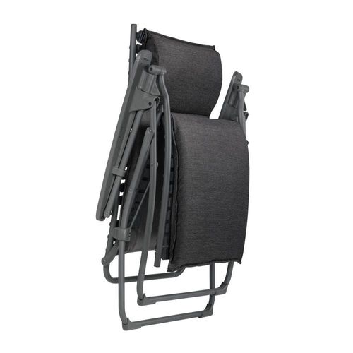 Fauteuil Relax Matelassé Zéro Gravité En Acier Gris L85xl71xh114