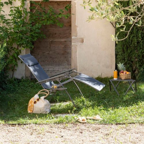 Fauteuil Relax Zéro Gravité En Acier Gris L85xl71xh114