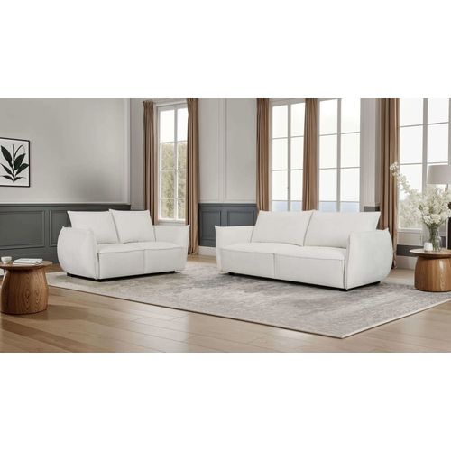 Canapé 2 Places En Tissu Beige