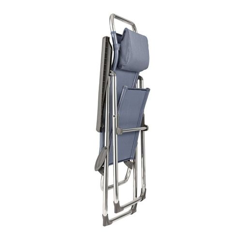 Fauteuil Pliant Multi-Positions En Aluminium Bleu L68xl68xh111