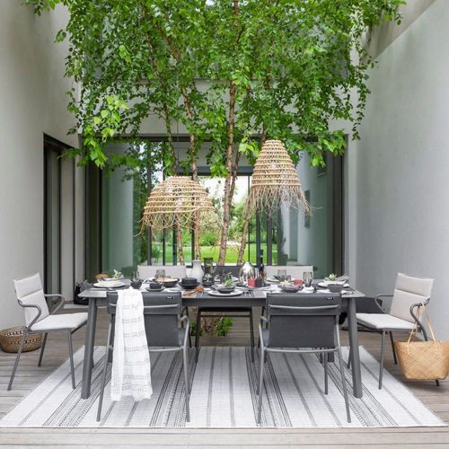 Fauteuil De Repas Matelassé En Acier Gris L55xl61xh85