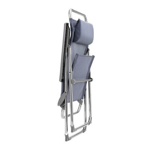 Fauteuil Pliant Multi-Positions En Aluminium Bleu L68xl68xh111