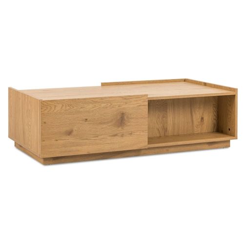 Table Basse 2 Tiroirs En Bois Couleur Chêne