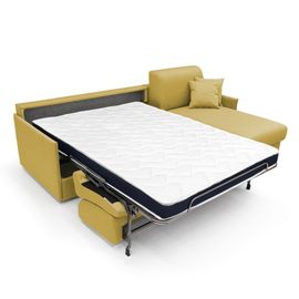 Canapé D'angle Convertible Tissu Imperméable 272 Cm Gauche Jaune