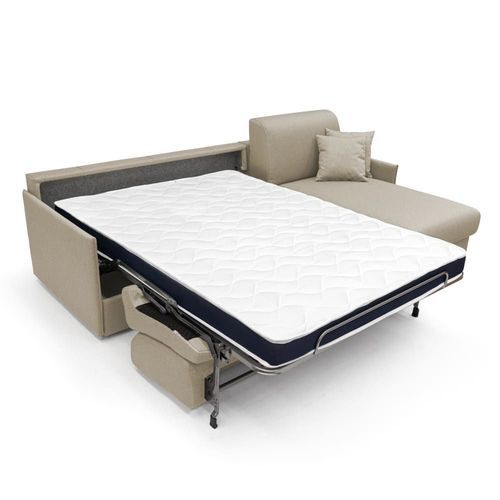 Canapé D'angle Convertible Tissu Imperméable 232 Cm Gauche Beige