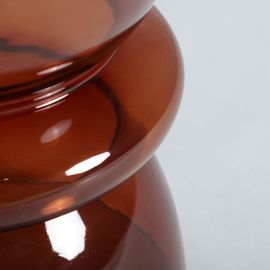 Table Basse En Verre Orange Translucide 35x35x51 Cm