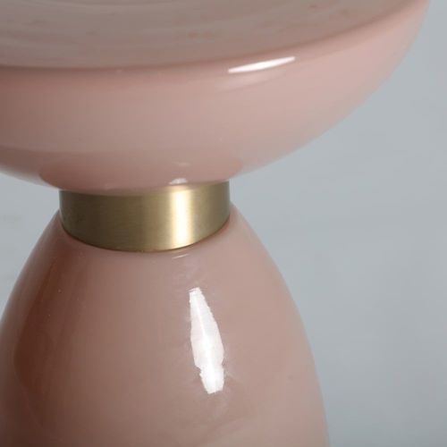 Table Basse En Verre Rose Pâle Brillant 30x30x57 Cm