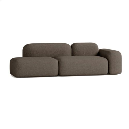 Canapé Modulable 3 Places Tissu Marron