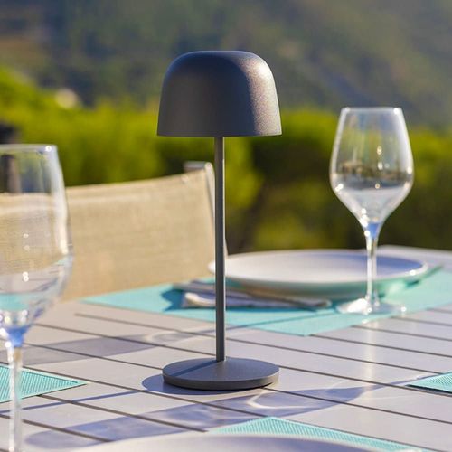 Lampe De Table Sans Fil Aluminium Gris Anthracite H28cm
