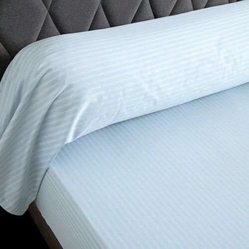 Taie De Traversin Satin Bleu Clair 43x210 Cm