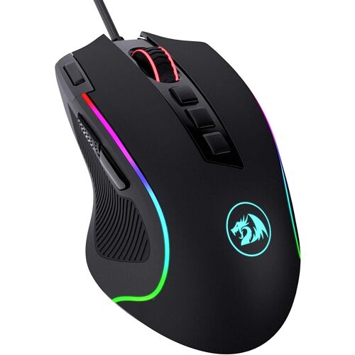 Redragon M612 Predator RGB Souris de jeu, souris gamer optique filaire 8000 DPI 11 boutons programmables & 5 modes rétroéclairés