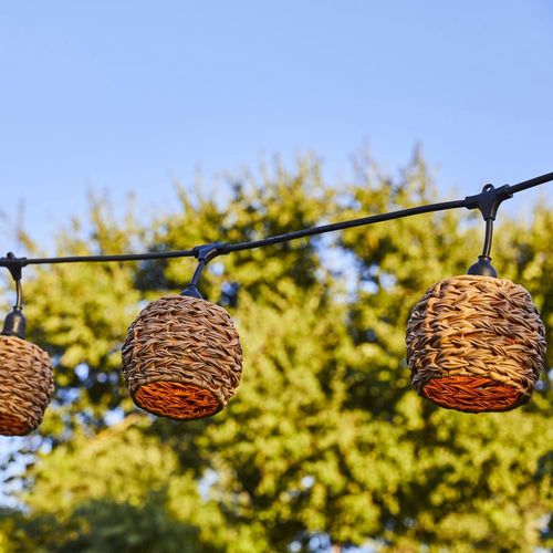 Guirlande Lumineuse Raccordable Poly Rotin Marron 6m