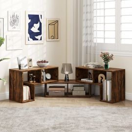 Meuble Tv Moderne Combination Libre 3 Pièces Marron 135x30x43cm