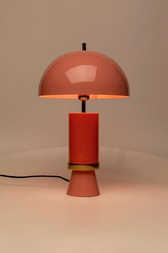 Lampe En Acier Rose, Orange Et Doré